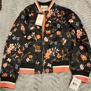 Urban Republic Floral Sateen Bomber Jacket Girls L/14 NWT
